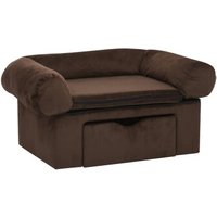 VidaXL Hundesofa Plüsch mit Schublade 75x50x38cm braun von VIDAXL