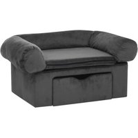 VidaXL Hundesofa Plüsch mit Schublade 75x50x38cm dunkelgrau von VIDAXL