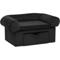 VidaXL Hundesofa Plüsch mit Schublade 75x50x38cm schwarz von VIDAXL