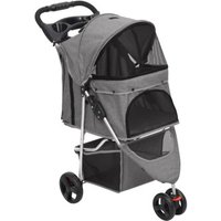 VidaXL Hundewagen 80x46x98cm (L x B x H) grau von VIDAXL