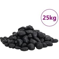 VidaXL Polierte Kiesel Schwarz 2-5 25 kg von VIDAXL