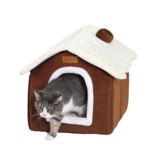 Gemütliches Haustierbett, Warmes Höhlennest, Schlafbett, Welpenhaus für Katzen und Kleine Hunde,B-52 * 43 * 50cm von VIDECOR