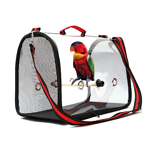 VIDECOR Haustier-Vogel-Tasche, Leichter Vogelträger, PVC, Transparenter Reisekäfig, Faltbar, Belüftung, Haustier-Vogel-Reiserucksack, Atmungsaktiver Vogel-Reisekäfig, Tragbarer Reise-Vogelkäfig,B von VIDECOR