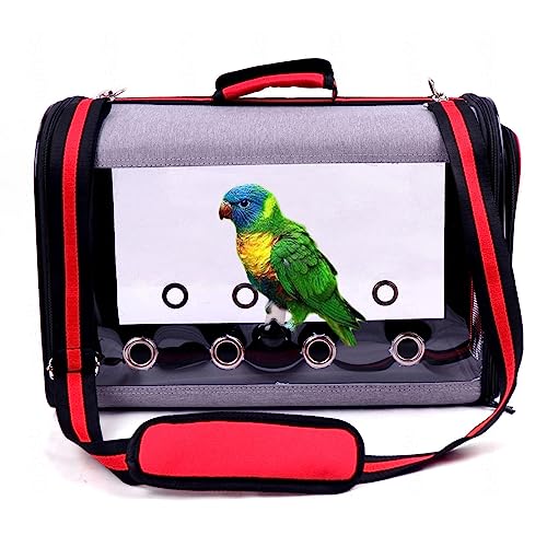 VIDECOR Papageien-Ausgehtasche, Transparente Handtasche, Vogelstar, Papageien-Ausgehrucksack, Tragbarer Vogelkäfig,B von VIDECOR