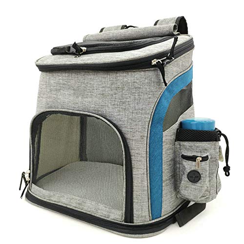 VIGAN Mesh Dog Bag Atmungsaktiver Hunderucksack Cat-Tragetasche mit großer Kapazität Pet Carrier (Grey-Blue) von VIGAN