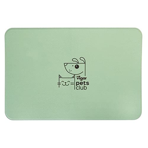 Vigar - Futtermatte für Hunde - Pets Club Kollektion - 60 x 40 x 0,5 cm - Fußmatte für Haustiere - rutschfest und gepolstert - Grün und Schwarz von VIGAR