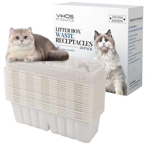 VIKOS Products Katzentoilette Abfallbehälter kompatibel mit Littermaid 1St/2nd Edition Automatische Katzentoilette Aufbewahrungsbehälter Streu Abfallbehälter für Katzentoilette (20 Stück) von VIKOS Products