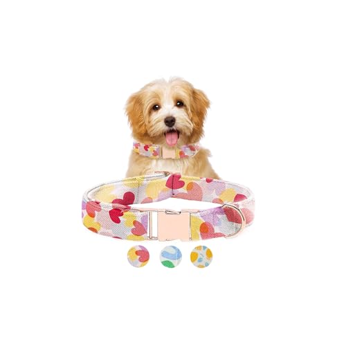 Hundehalsband mit Schleife, 3 Sets, Figuren, langlebig, verstellbar, für kleine, mittelgroße und große Hunde, mit Metallschnalle, XS001 von VILARIS