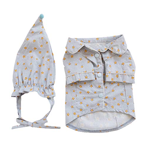 1 Satz Hunde-pyjama-set Schlafanzug Mit Hundedruck Hund-strampler Blauer Body Flanell-pyjama Für Hunde Warme Hundemäntel Mops-pyjama Kleiner Hund Frühlingsmodelle Reine Baumwolle von VILLCASE