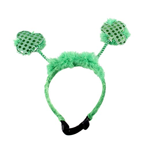 1 Stück St Patricks Day Stirnband Irisches Kostümzubehör Hund Stirnband Hundekostüm Stirnband Haustier-stirnband-kostüm Hund Weihnachtsstirnband Kleidung Der Hund Kleeblatt von VILLCASE