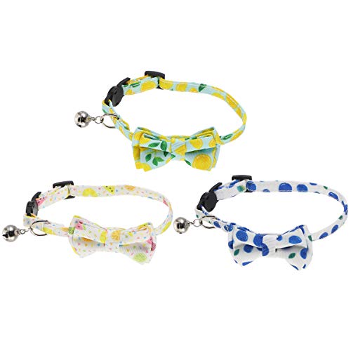 3st Schleifenhalsband Für Haustierkatzen Obst Glockenhalsband Für Haustiere Fruchtkragen Haustierzubehör Katzenhalsband Hundehalsband Haustierfliege Stoff Halskette Sommer von VILLCASE