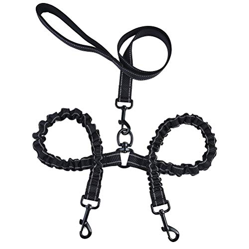 VILLCASE 1 x Doppelkopf-Hundeleine aus Nylon für Hundepaare, Zugseil, Hundehalsband, Trainingsgurt von VILLCASE