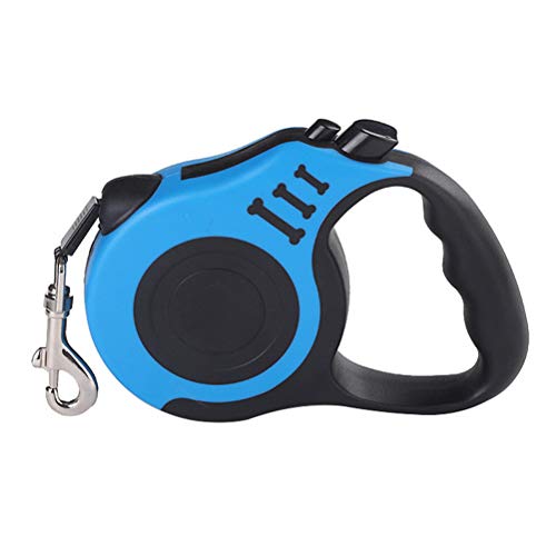 VILLCASE 1 x automatisch einziehbare Hundeleine, Teleskop-Traktionsseil, Gürtel für Haustiere, Hunde, Welpen, (3 Meter, blau) – Hundehalsband, Trainingsgurt von VILLCASE