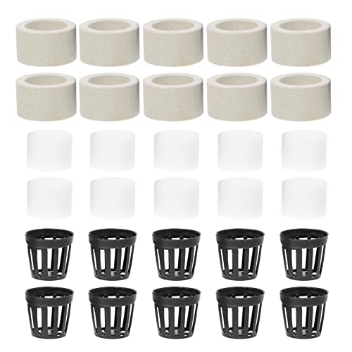 VILLCASE 10 Sätze Pflanzring Dreiteiliges Set Wasserpflanzenkorb Pflanzenfester Ring Hydroponische Töpfe Topfwerkzeuge Für Wasserpflanzen Aquarium Netz 2 Zoll Anlage Pflanznetz Plastik von VILLCASE