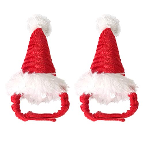 VILLCASE 2er Set WeihnachtsmüTzen FüR Hunde Und Katzen - Festliche KostüM-Accessoires FüR Haustiere, Hunde Weihnachtsmütze Ideal FüR Weihnachten Und Besondere AnläSse von VILLCASE