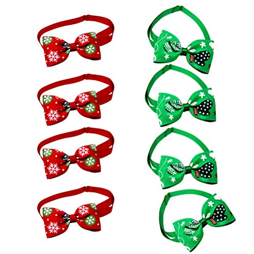 VILLCASE 8Pcs Pet Fliege Weihnachten Themed Collar Verstellbare Bowknot Form Krawatten Pet Kostüm Zubehör für Hundekatze von VILLCASE