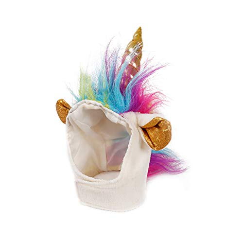 VILLCASE Halloween-Kostüme für Hunde und Katzen, 22–30 cm, niedliches Einhorn-Hut, Cosplay-Mütze, Zubehör für Katze, Hund, Welpe von VILLCASE