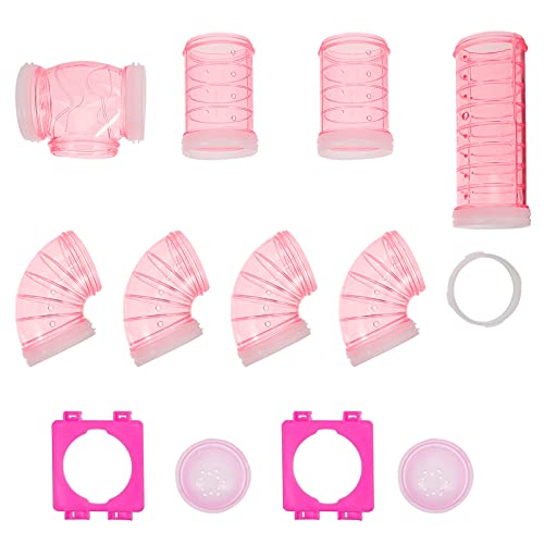 VILLCASE Hamster- Tube- Set Transparent Geschwungene Pfeife- Haustierk?fig- Tunnel DIY Kreativer - Tunnel- Trainer- Spielzeug für - Hamster- Ratte Und Andere Kleine Tiere (Rosa) von VILLCASE