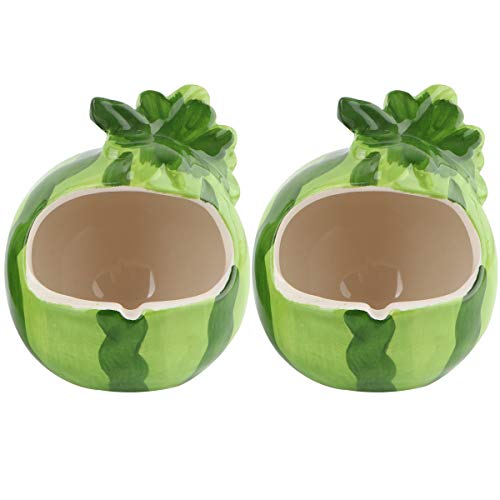 VILLCASE Hamsterhaus in Wassermelonen-Form, 2 Stück, für den Sommer, kühles Kleintiere, Nistkäfig-Zubehör (grün) von VILLCASE