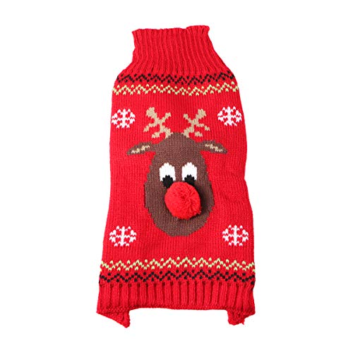 VILLCASE Haustier- Weihnachtskleidung Winter- Hundekostüm Rotwildpullover für kleine große Hunde Welpenkleidung Haustier- Strickjacke- Hundekleidung- Größe S von VILLCASE