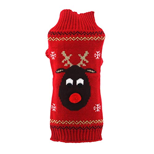 VILLCASE Haustier Weihnachtskleidung Winterhund Kostüm Red Deer Sweater für kleine große Hunde Welpenbekleidung Haustierpullover Hundekleidung- Größe XS von VILLCASE