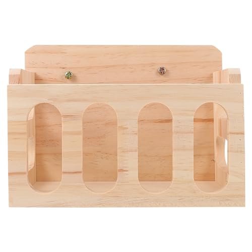 VILLCASE Heu-Futterstation für Kaninchen, Heu, Chinchilla, Heufutterstation aus Holz, ausgehöhltes Grasfutterhaus für Meerschweinchen, Kaninchen, Kleintiere, 24x14x16 cm von VILLCASE