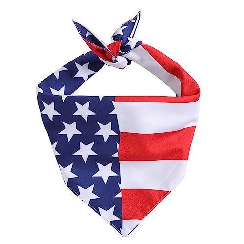 VILLCASE 1stk Dreieckstuch Zum Unabhängigkeitstag Usa-Kleidung Patriotische Welpendreieckschals Patriotisches 4. Juli Hundebandana Festival-haustierkostüm Flagge Sabbernder Mund Polyester von VILLCASE