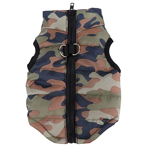 VILLCASE Katzenbekleidung Haustiermantel Hund Winter Kleidung Warme Gepolsterte Grüne Camouflage Jacke Weiche ?rmellose Weste Winned Baumwolle Harness Kleidung Kleine Hund Kleidung von VILLCASE