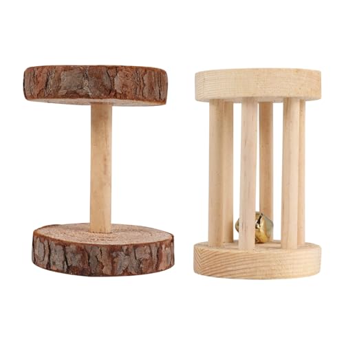 VILLFUL Zähneknirschen-Spielzeug für Hamster Holz-Rollenspielzeug Kleintiere Zubehör zum Kauen von Spielzeug von VILLFUL