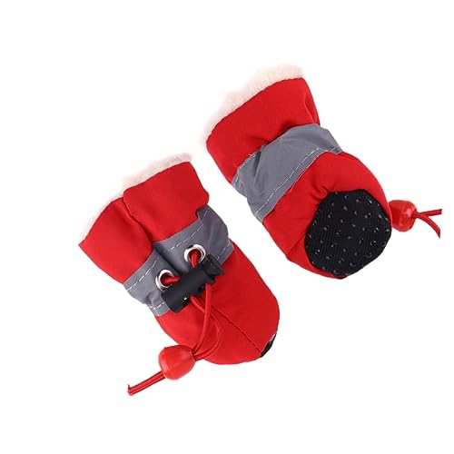 VILLFUL 1 Satz Hundestiefel Rote Socken Welpen-Katzen-Booties Stiefel Für Kleine Hunde Schneestiefel Für Katzen Hundeschuhe Mittelgroße Hunde Hundeturnschuhe Reflektierend Chihuahua von VILLFUL