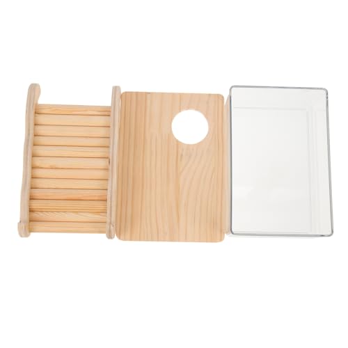 VILLFUL 1 Set-Box Hamsterwanne Hamsterbrücke Gerbil Sandbad Schale Sandbad Für Hamster Hamster-sandzimmer Leiterversteck Für Meerschweinchen Kaninchentoilette Spielzeuge Kauspielzeug Holz von VILLFUL