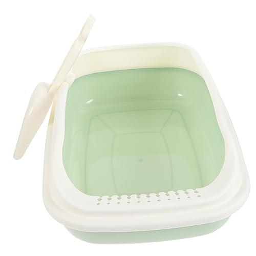 VILLFUL 1 Set-Box Katzentoilette streuwanne abfallbehälter Katzenklo für Katzenbabys Katzenklo mit Abdeckung trashcan Mülleimer Katzenversorgung Katze Bettpfanne Plastik Light Green von VILLFUL