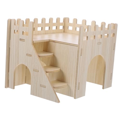 VILLFUL 1 Set Meerschweinchen Versteckhaus Mit Leiter Holz Hamsterhaus Für Kleintiere Ideal Als Rückzugsort Und Spielplatz Im Käfig Robustes Käfig Zubehör Für Meerschweinchen Und von VILLFUL