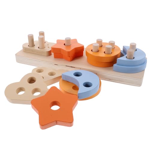 VILLFUL 1 Set Vogel Trainingsspielzeug, Papagei Holzblock Puzzle, Papagei Spielzeug, Vogel Block Spielzeug, Vogel Stapelblock, Papagei Trainingsspielzeug, Papagei Holz von VILLFUL