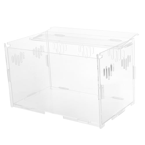 VILLFUL 1 Stück Karton Reptilienbox aus Acryl klarer Behälter Zuchtbecken aus Acryl Acrylic Reptile Box Reptile Terrarium schleichtiere Aufbewahrungsnest für Reptilien Futterbehälter von VILLFUL