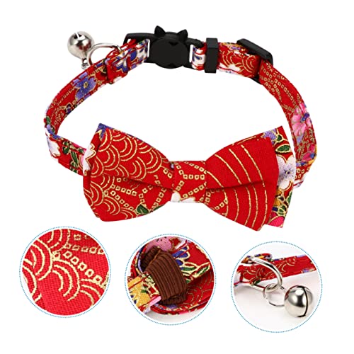 VILLFUL 1Pc Haustier Kragen Glocke Katze Kragen Haustiere Neck Strap Neck Neck Ring Chinesischen Stil Katze Kragen Katze Halskette Pet Colloar Pet Liefert Katze Glocke Kragen von VILLFUL