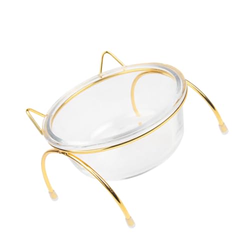 VILLFUL 1Stk Katzennapf aus Glas Katzennapf erhöht Glasnapf für Haustiere pet Water Bowl pet Food Container Katzennäpfe Haustiernapf Kippen Hundenapf hohe Füße Glaskugel Fressnapf Eisen von VILLFUL