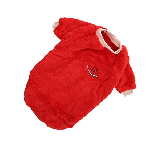 VILLFUL 1Stk Kleidung für Haustiere niedliches Haustierkleid Hund Weste Jacke Winterkleidung Welpe Kleider äntel Hund Warmer Mantel hundekleidung Winter Obst Haustier-Outfit Polyester rot von VILLFUL