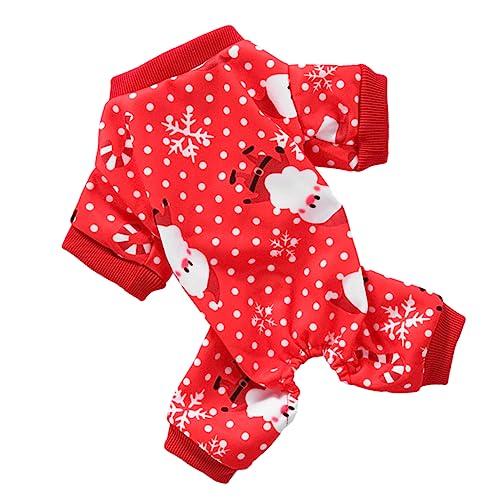 VILLFUL 1stk Partykleidung Für Haustiere Bluse Mit Stehkragen Weihnachtshundeoutfit Overall Für Haustiere Halloweenkostüm Weihnachtskleidung Für Hunde Thermohemd Lustig Hundekleidung Rot von VILLFUL