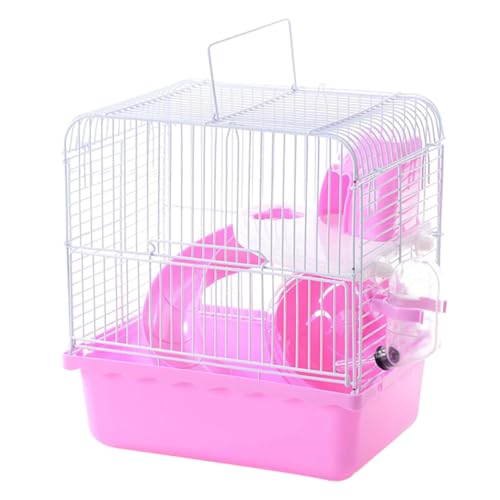 VILLFUL 1pc Hamster Käfig Kleine Burg 2-Schicht Käfig Kleine Haustier Käfig (gelegentliche Farbe) von VILLFUL