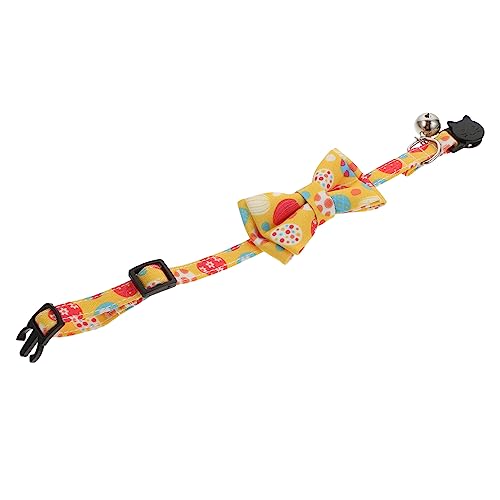 VILLFUL 1stk Haustier Fliege Ostern-kätzchen-Kragen Hundehalsbänder Für Welpen Fliege Für Dekorativer Halsgürtel Bowknot-halsdekor Welpe Krawatte Yellow Stoff von VILLFUL