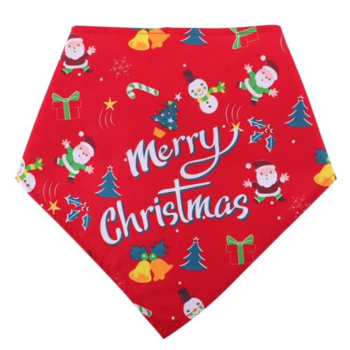 VILLFUL 1stk Haustier Weihnachtsmütze Kostüm Zubehör Für Hunde Zu Weihnachten Hund Weihnachtsbandana Weihnachtshaustierschal Halsband Für Haustiere Hund Weihnachtsschal Rot Polyester von VILLFUL