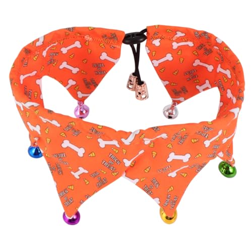 VILLFUL Halloween Haustierhalsband von Katzen- und Hundezubehör verstellbare Größe 20–39 cm Orange Haustierbedarf von VILLFUL