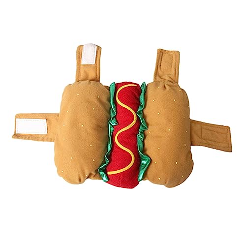 VILLFUL 1stk Verwandlungskostüm Für Haustiere Hot-Dog-kostüm Hund Hunde-Katzen-Outfit Haustier-rollenspielkostüm Dackel Welpen-Pyjama Hundemantel Für Mittelgroße Hunde Hund Warm Polyester von VILLFUL