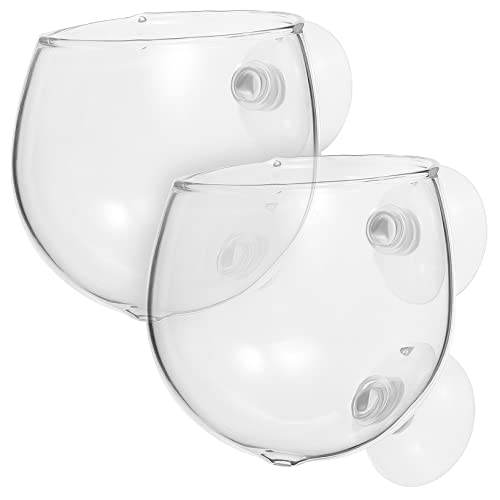 VILLFUL Becher-blumentöpfe für Aquarien 2 Glasbecher für Wasserpflanzen Belüftung für Aquarium- von VILLFUL