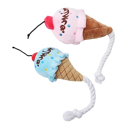 VILLFUL Hundeleckerli-Spender Spielzeug mit Quietschendem Ton 2er-Pack Haustier-Eiscreme Hundespielzeug Weiches Plüschmaterial von VILLFUL