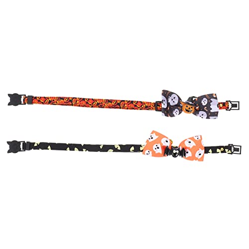 VILLFUL 2St Haustierhalsband Kitten Halsband katzenbedarf Halloween-Haustierbekleidung kleines Katzenhalsband Pet-Festival-Kragen verstellbare für Haustierkatzen Polyester von VILLFUL