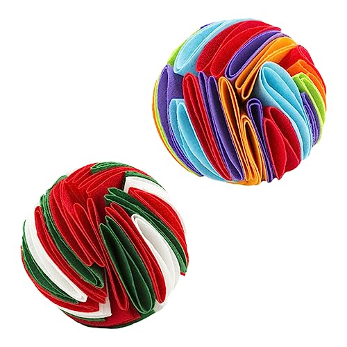 VILLFUL 2St Hundeschnüffelball Matte zum langsamen Fressen für Hunde schnüffelbälle für Hunde Interactive Dog Toys Hunde suchspielzeug Kätzchen Spielzeug Lebensmittelspielzeug Filzstoff von VILLFUL