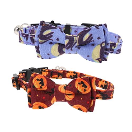 VILLFUL 2St Katzenhalsband Halloween halllowen Lotta lustig Halsring für Haustiere Kostüm-Halskette welpen dekoratives Hundehalsband Verstellbares Haustierhalsband Polyester von VILLFUL