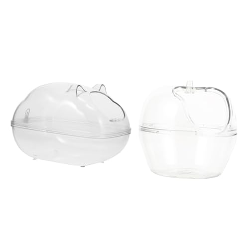 VILLFUL 2st Hamsterbad Wasserspender Für Vögel Kleine Behälter Hamster-Sand-badewanne Meerschweinchen Badehaus Hamsterdusche Sand Kleintier Badehaus Sandbad Wannen Transparent Plastik von VILLFUL